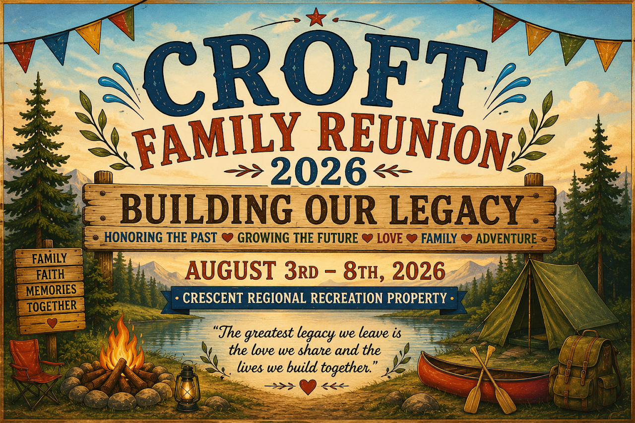 Croft Family Reunion 2026 poster